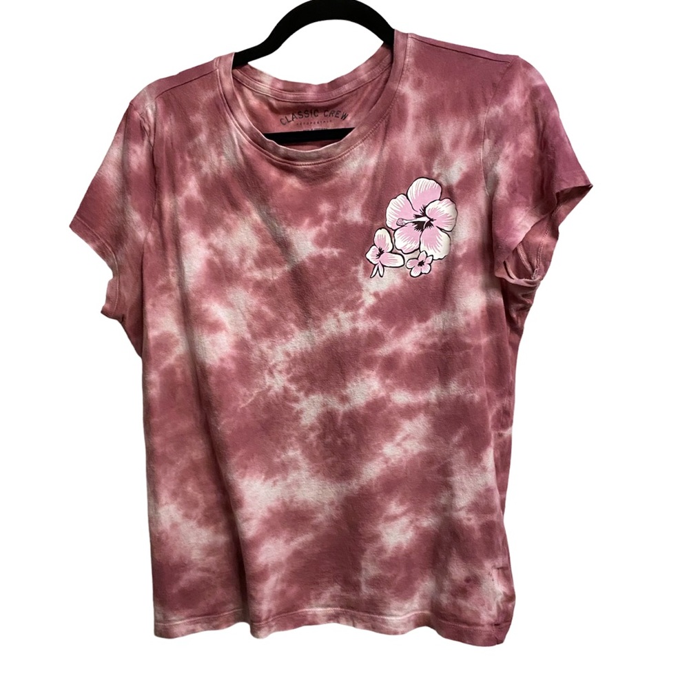 🖤5/$20 Pink Tie Dye Hibiscus Graphic Tee